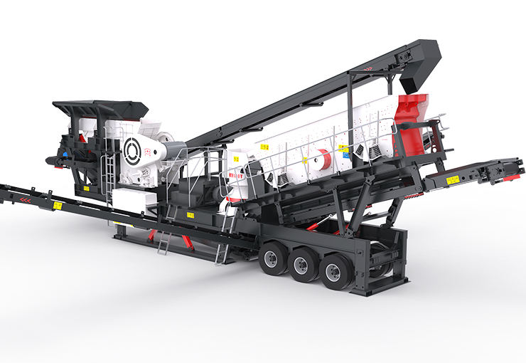 轮胎振动筛+输送机移动破碎站